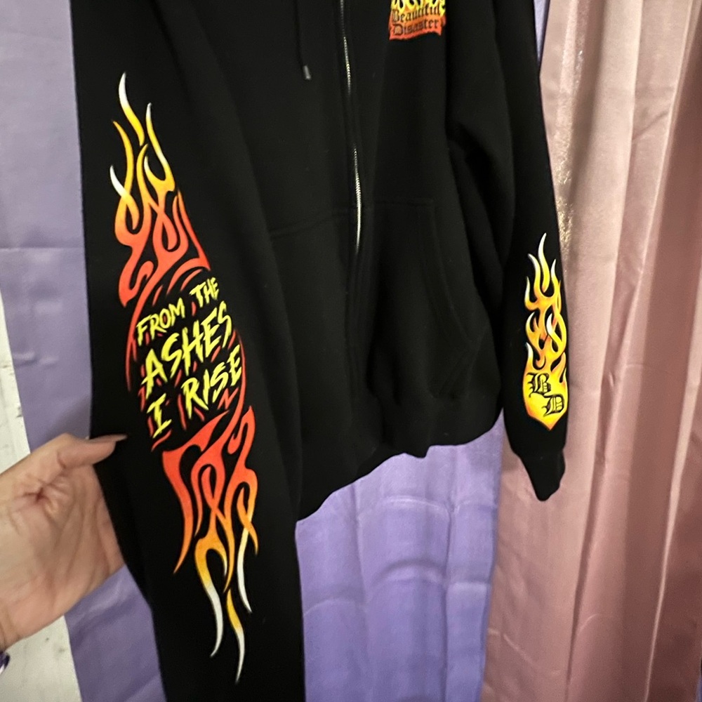 Beautiful Disaster phoenix V (5) zip up hoodie